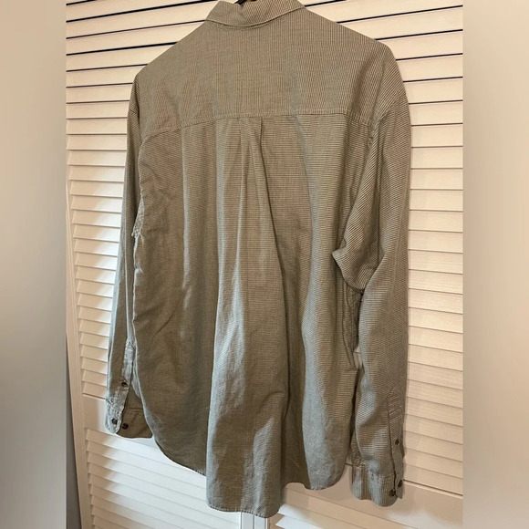 Izod Men’s Houndstooth Long Sleeve Button Down Shirt Size Large Cotton Green - Picture 11 of 16